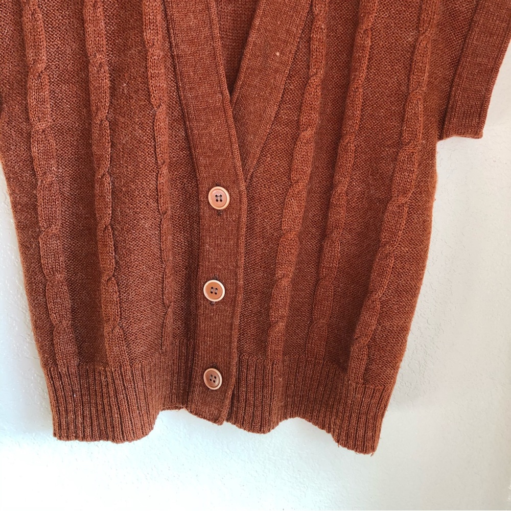 Women’s Vest 100% Wool Orange color Size Small - Picture 5 of 6